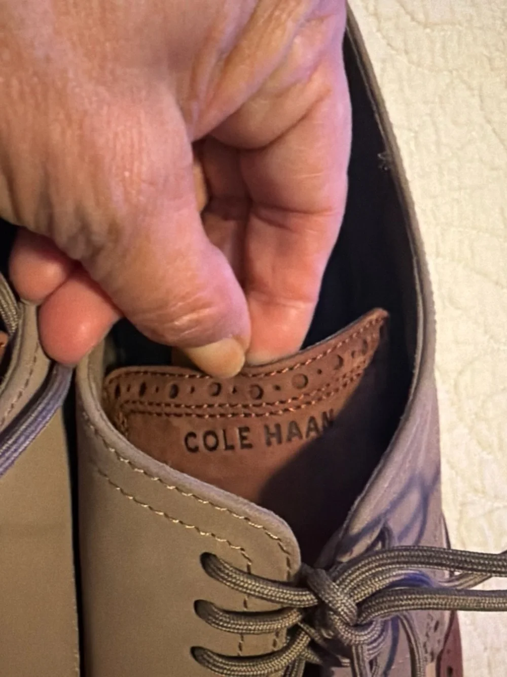 Classic Two-Tone Men’s Wingtip Oxfords in Brown and Taupe #Cole Haan